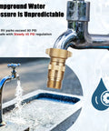 SheeChung RV high-flow lead-free brass water pressure regulator with filter, 3/4 in GHT, 40–50 PSI