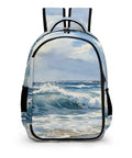 Coastal Beach Seascape Printed Unisex Backpack With Large Capacity For Travel School Or Day Trips Durable Polyester Material Breathable And Easy To Clean Smooth Zipper Ocean Vibe Everyday Carry Bag