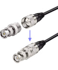 Detailed view of PL259 and BNC male connectors for 27MHz CB Radio Antenna with magnetic base, ideal for car, truck, or handheld setups.