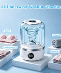 Rechargeable Mini Portable Washing Machine For Underwear And Baby Clothes Compact Travel Laundry Cleaner Lightweight 1.2L size.
