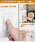 Image of All In One Baby Proofing Kit With 60 Pack Home Safety Essentials featuring outlet plugs and keys being demonstrated