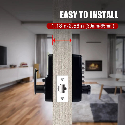 Side view of Mechanical Keyless Entry Door Lock With Keypad Password Access No Batteries Or Wiring 100 Percent Mechanical Security