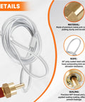 Two Pack Three Eighths Inch NPT Air Tank Drain Valve With 60 Inch Cable For Air Compressors And Semi Truck Trailers Brass Construction