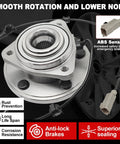 Pair 513234 Front Wheel Bearing Hub Assembly For 2005-2010 Grand Cherokee And 2006-2010 Commander, 5 Lug With ABS