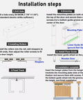 Installation diagram for Pocket Door Sliding Rail Kit For Ceiling Mounted Track With Ultra Quiet Wheels showing six setup steps.