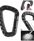 Close-up of Sixteen Pack Heavy Duty Tactical Carabiners Keychain Clips With Spring Snap D Rings Lightweight Plastic.