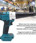 Efficient And Safe Brushless Cordless Rivet Gun 18V Electric Kit With High Capacity Battery For Heavy Duty Fastening Jobs That Hit Hard, side view