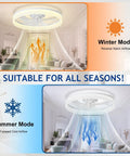20 Inch Low Profile Ceiling Fan With Led Light And App Remote Featuring Quiet Dc Motor and Slick Flush Mount Build for Bedroom or Living Room offers dual airflow options for summer and winter modes.