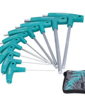 Chilled T Handle Hex Wrench Set with 9 Double Head Chrome Steel Keys Featuring Non Slip PP Grip For Home Furniture Repair And Auto Maintenance In Cool Storage Bag, 9 sizes