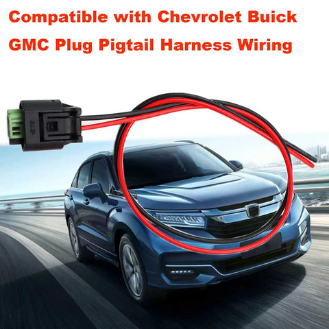 Straight Fire Coolant Temperature Sensor Connector Pin Plug Wiring Harness Pigtail For Chevy GMC Buick showing wiring connector with red and black wires.
