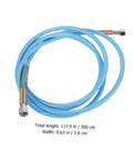 Sky blue High Pressure Steam Hose Tube For Professional Steam Irons, High Temperature Resistant, coiled with metal fittings