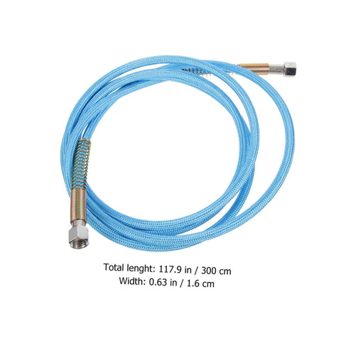 Sky blue High Pressure Steam Hose Tube For Professional Steam Irons, High Temperature Resistant, coiled with metal fittings