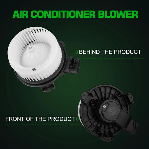 Heavy Duty 2 Pin Hvac Heater Blower Motor Assembly Drops Right In For Toyota Corolla Rav4 Matrix Scion Xb Tc Pontiac Vibe top and bottom views.
