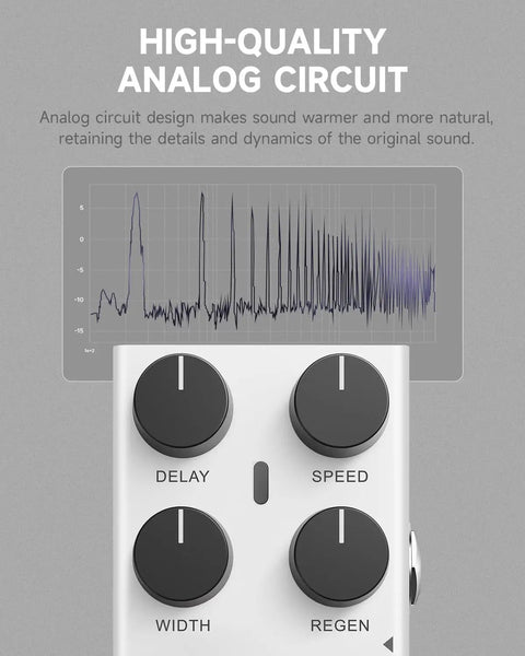 Dope Jet Flanger Pedal For Electric Guitar With Analog True Bypass close-up showing delay, speed, width, regen knobs