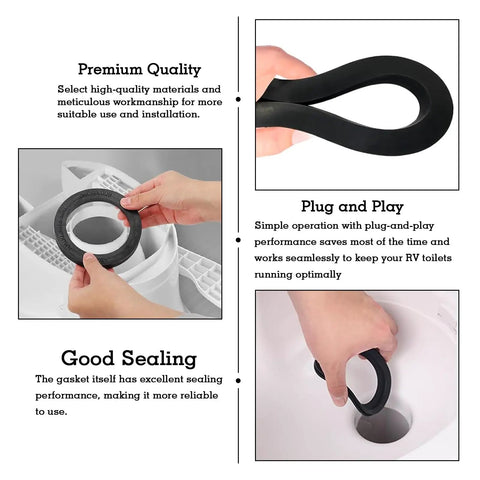 RV Toilet Seal Kit For Dometic 300 310 320 Stop Leaks With A 2 In 1 Replacement Gasket Set Including Toilet Seal And Flush Seal