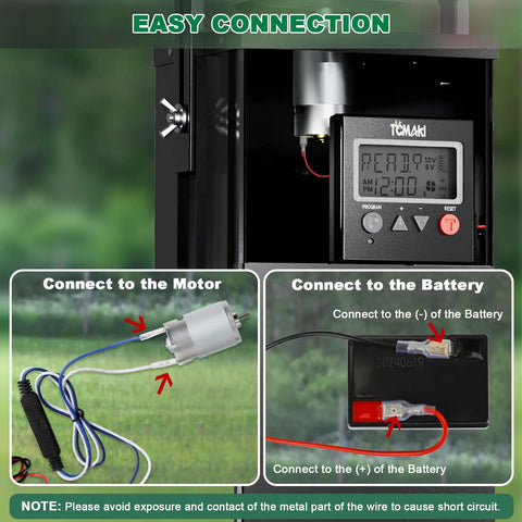 Digital Timer For Game Feeder And Deer Feeder Kit With Six Volt Or Twelve Volt Power, Eight Feeding Programs, wiring illustration