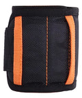Magnetic Wristband With 10 Magnets And 1680D Polyester Build For Electricians, Breathable Wrist Tool Belt Holds Screws, Small Parts, Drills, And Fasteners Hands Free During Repairs black orange