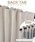 Ultimate Blackout Sliding Door Curtains For Living Room Darken The Space With 100 Percent Blackout Thermal Insulated And Noise Reducing Back Tab And Rod Pocket 1 Panel Set 100 Inch Wide By 84 Inch Long Cream showing back tab and rod fit details