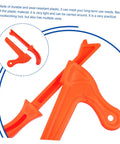Heavy Duty Woodworking Push Blocks 2 Pack Table Saw Safety Sticks Non Slip Carpenter Push Tool, bright orange plastic design.