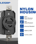 NEMA L5-20R Flush Mounting Locking Receptacle Twist Lock Socket For Generator 20 Amp 125V Pro Grade Heavy Duty UL Listed