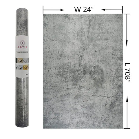 Peel And Stick Wide Gray Concrete Wallpaper Thickened Matte Vinyl Wall Covering Waterproof And Oil Resistant Cement Texture