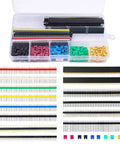 Pin Headers And Jumper Cap Assortment Kit For DIY Electronics, 300 Pcs 2.54mm Jumpers, 35 Pcs PCB Headers in storage box