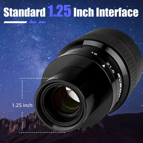 Dope Zoom Telescope Eyepiece 7.2-21.6mm 1.25 Inch FMC Optics With 7 Elements In 4 Groups shown with night sky backdrop