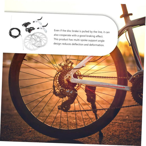 Genuine Hydraulic And Mechanical Disc Brake Kit For Mountain And Road Bikes With Front And Rear Setup Featuring Beast Mode Stopping Power And Thick Multi Foot Pads, close-up of rear disc brake on bike.