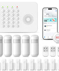 Lock Down Your Spot With This Straightforward Wireless Home Alarm System Featuring Twenty Expandable Door Sensors And Sharp PIR Motion Detectors That Send Slick GSM Alerts Through The Tuya App While Playing Nice With Alexa For Rugged Protection, displaying control panel and sensors.