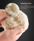 Close-up of natural wool texture on Five Piece Natural Wool Buffing Pad Set For Car Polishing 3 Inch 75mm With Hook And Loop Backing