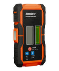 Universal Green and Red Rotary Laser Detector With Dual Sided LED Backlit Display IP54 Dust and Water Protection Fine and Coarse Modes For Precise Leveling And Quick Audible Visual Readouts Pro Grade Easy Read on orange and black body