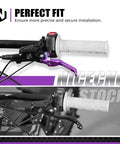Foldable Front And Rear Brake Levers For Surron Light Bee X S L1E And Segway X160 X260 6061 Aluminum CNC in purple finish installed