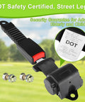 Sweet 61 Inch Retractable Dot Lap Seat Belt Universal Two Point Adjustable Strap For Golf Carts Street Legal Certified with buckle and installation parts.