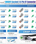 DT Deutsch Connector Kit 2 3 4 6 Pin With 16 Gauge Solid Contacts For 16 To 20 AWG Wiring Including Crimp Tool And Pin Removal Tool