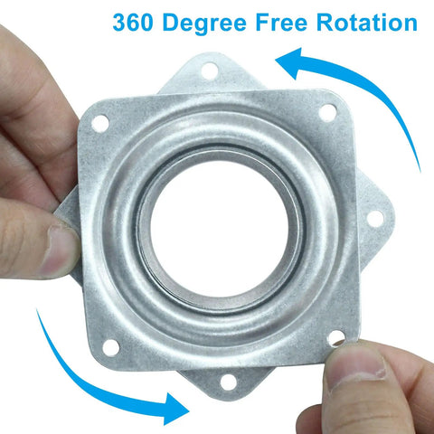 Heavy Duty 2 Pack 3 Inch Lazy Susan Turntable Smooth 360 Ball Bearing Rotation Galvanized Steel showing rotation mechanism