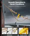 Beefy Ratchet Chain Binder Set Five Sixteenth Inch Ten Foot G80 Chains 8000 Lbs Working Load Heavy Duty on deck