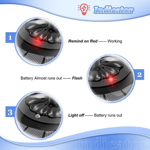 Solar Fountain With 2000mAh Battery And Smart Indicator showing LED status lights for battery levels.