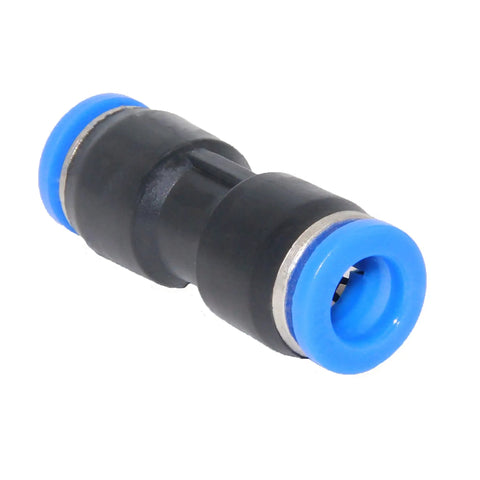 Single push to connect air fitting for 4mm tube OD, EZ quick disconnect, pneumatic union connector for PU PA PE PVC in black and blue