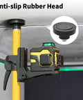 Built Like A Tank Telescoping Laser Level Stand With Hella Flexible 13.8 Foot Vertical Reach and Rock Solid Tripod Mount for No Sweat Setup on All Contractor Sites featuring anti-slip rubber head and yellow adjustment pole.