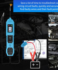 Versatile 6V 12V 24V Automotive Circuit Tester For Cars And Trucks, Fast Short Circuit Finder And Fuse Voltage Tester Light, Continuity Checker, No Guesswork Electric Diagnostic Tool That Makes Car Troubles A Breeze On The Go Blue, blue handheld DC tester with clips