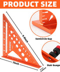 Rock Solid 2 Piece Rafter Square Set Featuring 12 Inch And 7 Inch Carpenter Squares Heavy Duty Aluminum Layout Tools with 7 inch square dimensions.