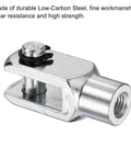 Air Cylinder Rod Clevis End With Y Connector 52mm Length M10x1.25 Female Thread silver low-carbon steel swivel mount