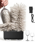 Turbo 600 RPM Home Glassware Polisher And Wine Glass Cleaner Machine with brushes and glassware for easy cleaning.