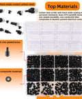 Hassle Free 450 Piece Computer Screw Kit For PC Building And Repairing, featuring black oxide screws and black zinc plated brass components.