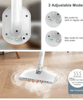 Control panel of Tough Six In One Rotary Steam Mop With Dual Heat Settings and a long cord, showing adjustable modes and steam output.