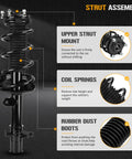 Diagram of Honda CR V Front Complete Strut Shock Absorber With Spring Assembly For 2007 To 2014 2 4L Models Two Piece Replacement Set