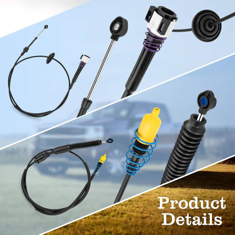 12477640 Gear Shift Cable Fits Chevy Silverado GMC Sierra 1500 2500 3500 Classic 1999 2007 Automatic Transmission Gearshift Cable Replacement 2 Pack Easy Install Durable showing product details