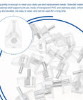 Close-up of 20 plastic shelf support pegs 3mm for cabinet shelves smooth burr free design for wood and glass boards in home cabinets.