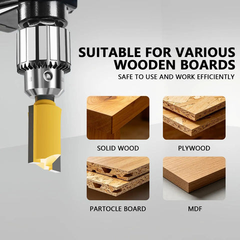 Pro Grade 100 Piece Router Bit Set With One Quarter Inch Shank Tungsten Carbide Bits used on various wooden boards