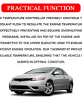 Heavy Duty Coolant Thermostat Plug Play Replacement For Honda Civic Crv Crz With Gasket Solid Copper Cast Body installed on car engine.